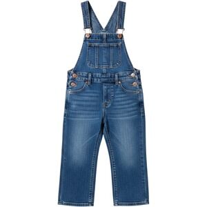 Gap Kids Blue Denim Bib Overalls‎ Medium Wash Button Front Frayed Hem Size M 8-9